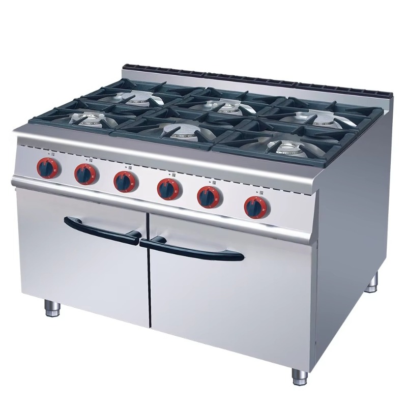 Range Commercial Kitchen - Standardowa 6-palnikowa kuchenka gazowa z piecem