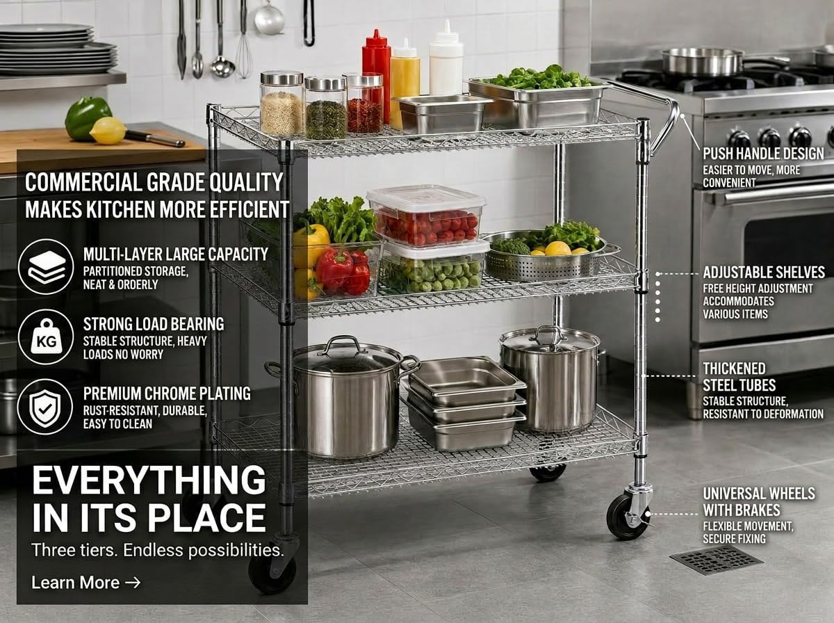 Wytrzymały, mobilny wózek kuch – Commercial Kitchen And Bar recenzja i cena